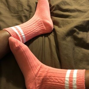 Pink plush socks